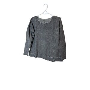 Sweater Womens XS Gray Lambswool Blend Exposed Seam Pullover Knit